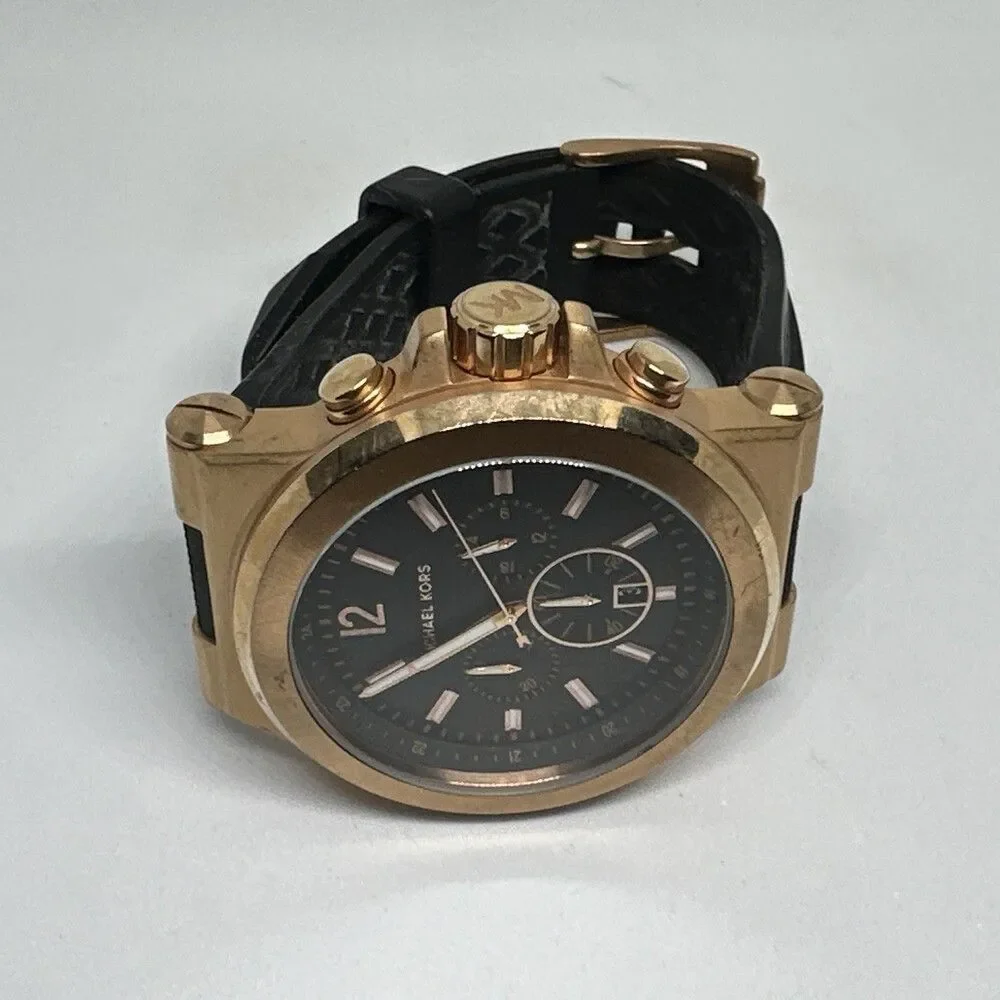 Michael Kors MK8184 Men's Black Silicone Strap Analog Dial Quartz Watch HME646